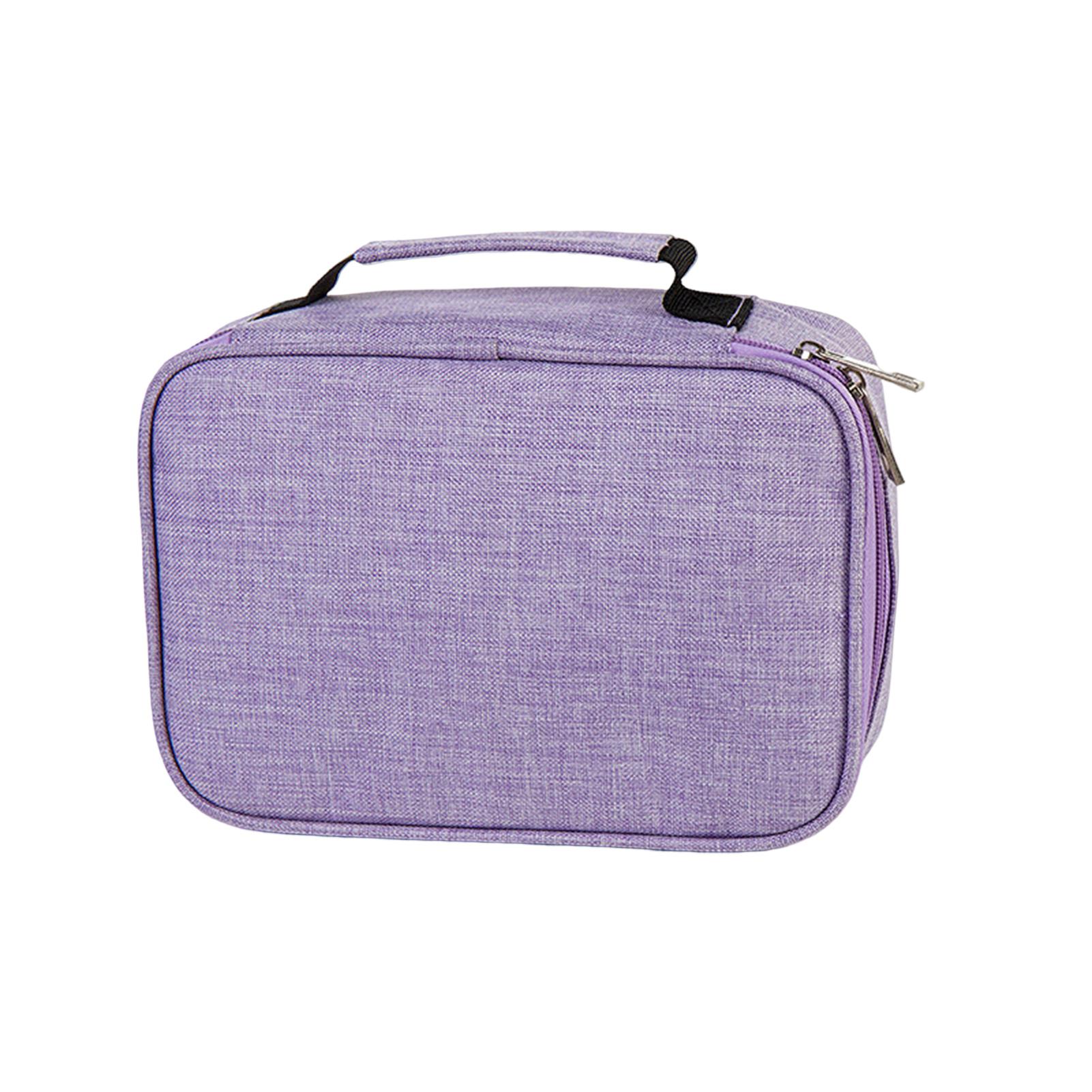 

Пенал на 72 отверстия Портативный 4-слойный Большой вместимости На молнии Чехол для маркеров Художественные маркеры Холщовая сумка для хранения Портативный фиолетовый