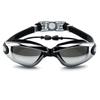 Anti-Fog HD Swim Goggles with Mirrored Lenses & Earplugs - Unisex, Large Frame, Waterproof