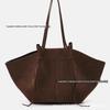Bolsa de Asa em Couro Fosco: Bolsa de Ombro Feminina de Grande Capacidade para Outono/Inverno, Design de Nicho Francês de Alta Qualidade