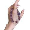 Amethyst & Weißer Kristall Glücksbringer-Armband: Lila & Gelber Bolivianischer Kristall für Damen