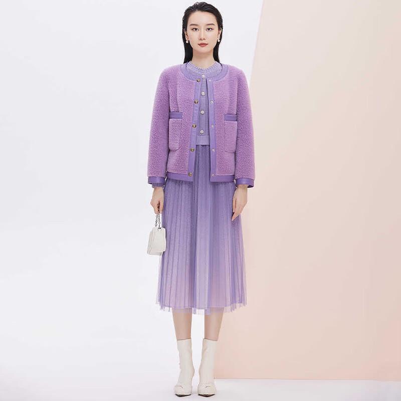 

JESSIE Fashion Gradient Pleated Knit Patchwork Dress L