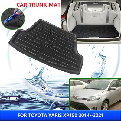 Car Trunk Mat For Toyota Yaris XP150 Ativ Sedan 2024~2014 2017 2018 High Temperature Resistant Storage Mat Interior Accessories