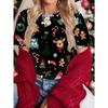Women's Christmas 3D Reindeer and Santa Claus Print T-shirt, Summer Casual Round Neck Short Sleeve Loose T-shirt for Women