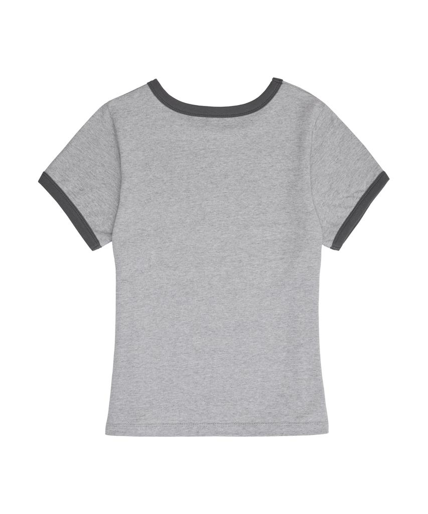 BOUNDARY Decalcomania Slim Fit Ringer T-Shirt [Gray]