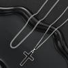 2pcs Stainless Steel Cross Pendant Necklace Set for Men Women Punk Minimalist Silver Color Necklace Chokers Hip Hop Jewelry Gift