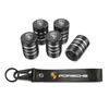 Car Wheel Tire Valve Stem Cover Car Keychain KeyringFor Porsche Panamera Spyder Carrera Macan Boxster Cayman Cayenne 911 970 981 GZ2