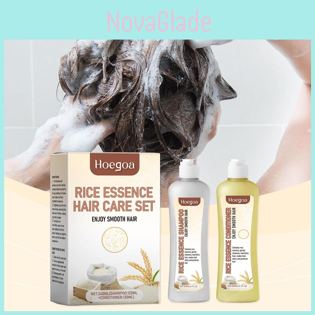 Hoegoa Keratin Repair Pflegendes Shampoo und Conditioner Set für seidiges Haar