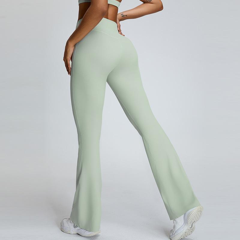 New Nude Micro Flared Yoga Pants For Women, Slimming And Belly Hugging Flared Pants, Tight Sports Pants, Hip Lifting Fitness Pants