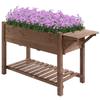 Raised Bed Planter Box With 8 Divided Grids Foldable Shelf Flower Box Flower Pot Herb Garden Solid Wood Brown 123 X 54 X 80 Cm