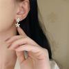 Korean version of exquisite flower stud earrings cold wind light luxury high-end earrings niche design fashion simple earrings tide