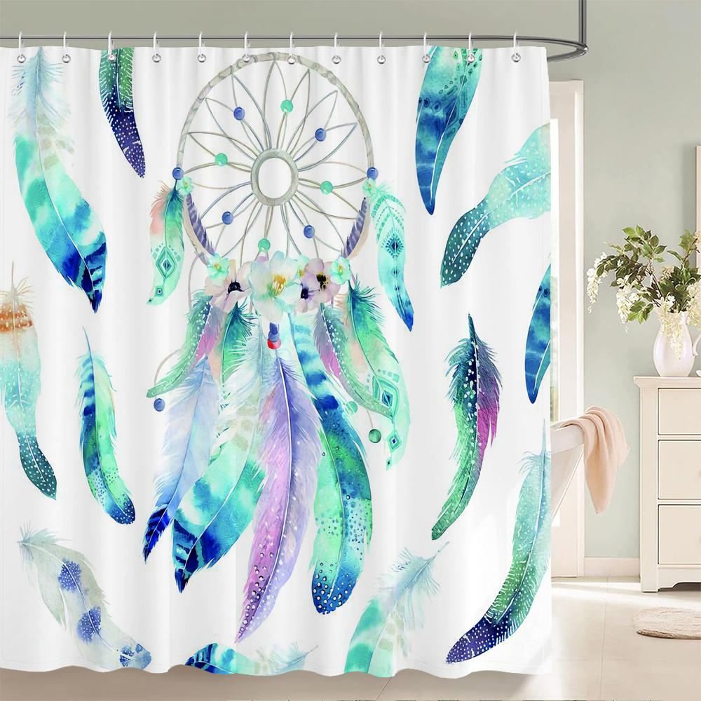 Waterproof Flower Leaves Shower Curtain For Bathroom Bath Curtains 3D Print Polyester Fabric Decor Multi-Size Shower Curtains