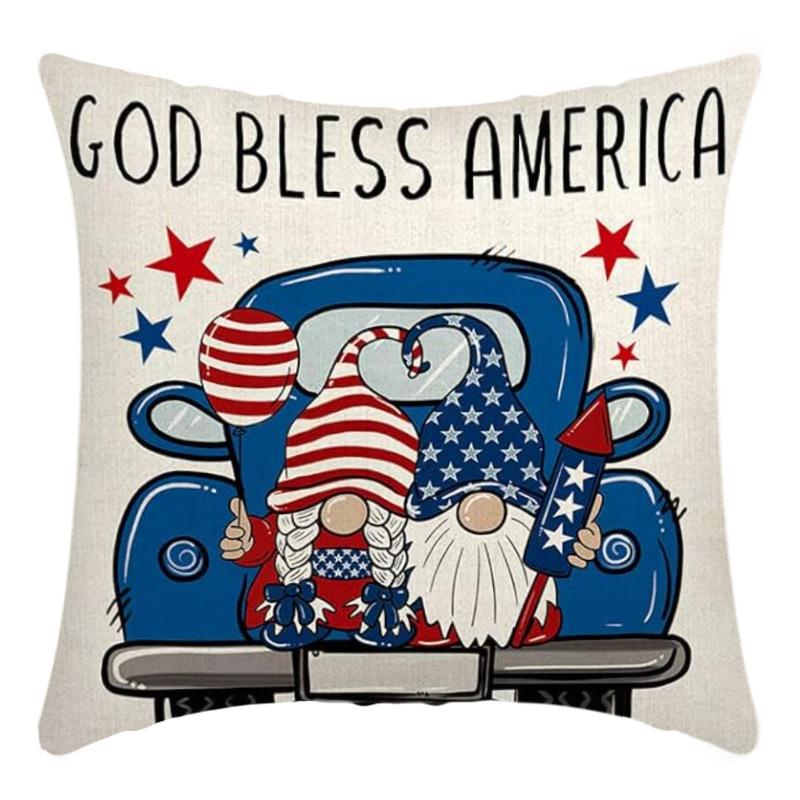 New Independence Day Cushion Pillow Cover Nordic Linen Pillow Cover