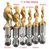 Tap Drill Compound Tap HSS Screw Hex Shank Titanium Plated