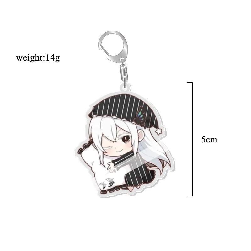 Anime Re:life in a Different World from Zero Schlüsselanhänger Kawaii Rem Ram Acryl Schlüsselanhänger Cartoon Figuren Anhänger Cosplay Schmuck