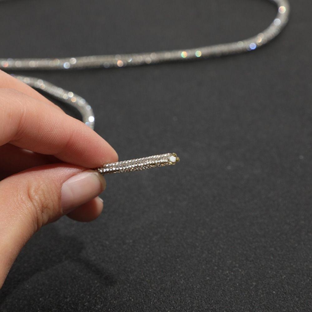 2 Yards Crystal Rhinestones Round Cord Shiny DIY Shoelaces Universal Drawstring  Bag Strap