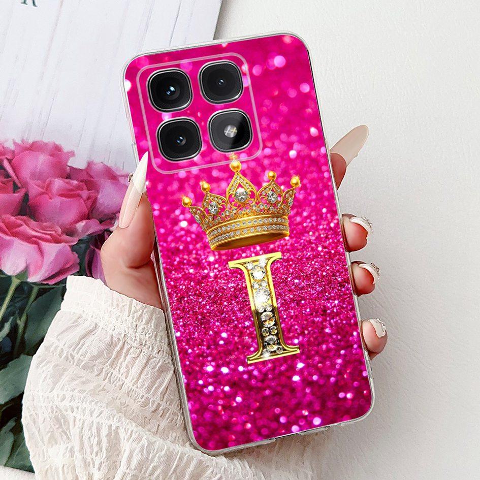 For Xiaomi 14T Pro 5G Case Luxury Crown Letters Soft Silicone Couple Phone Cover For Xiaomi 14T Mi14T 14TPro 2024 Protect Shells