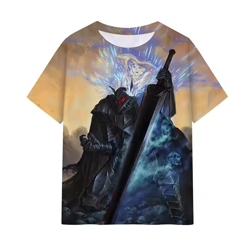 Anime Berserk T Shirt 3D Print Men Hip Hop T-shirts Summer Round Neck Short Sleeve Tops Harajuku Tees Man Clothing