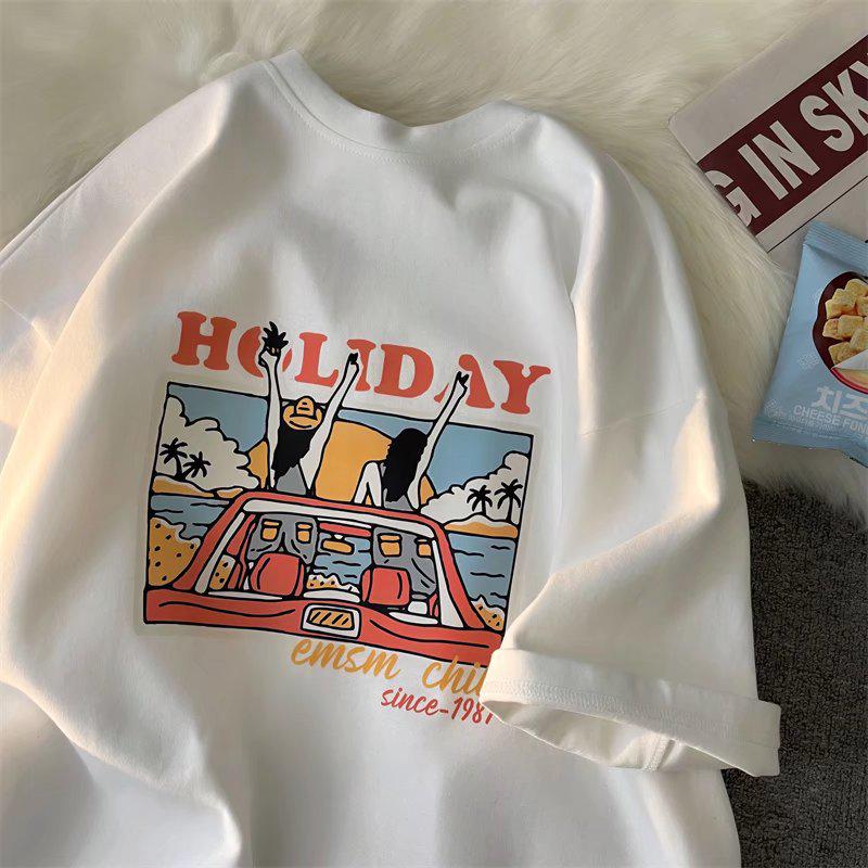 Pánské letní volné ležérní tričko v korejském stylu - Trendy top s krátkým rukávem