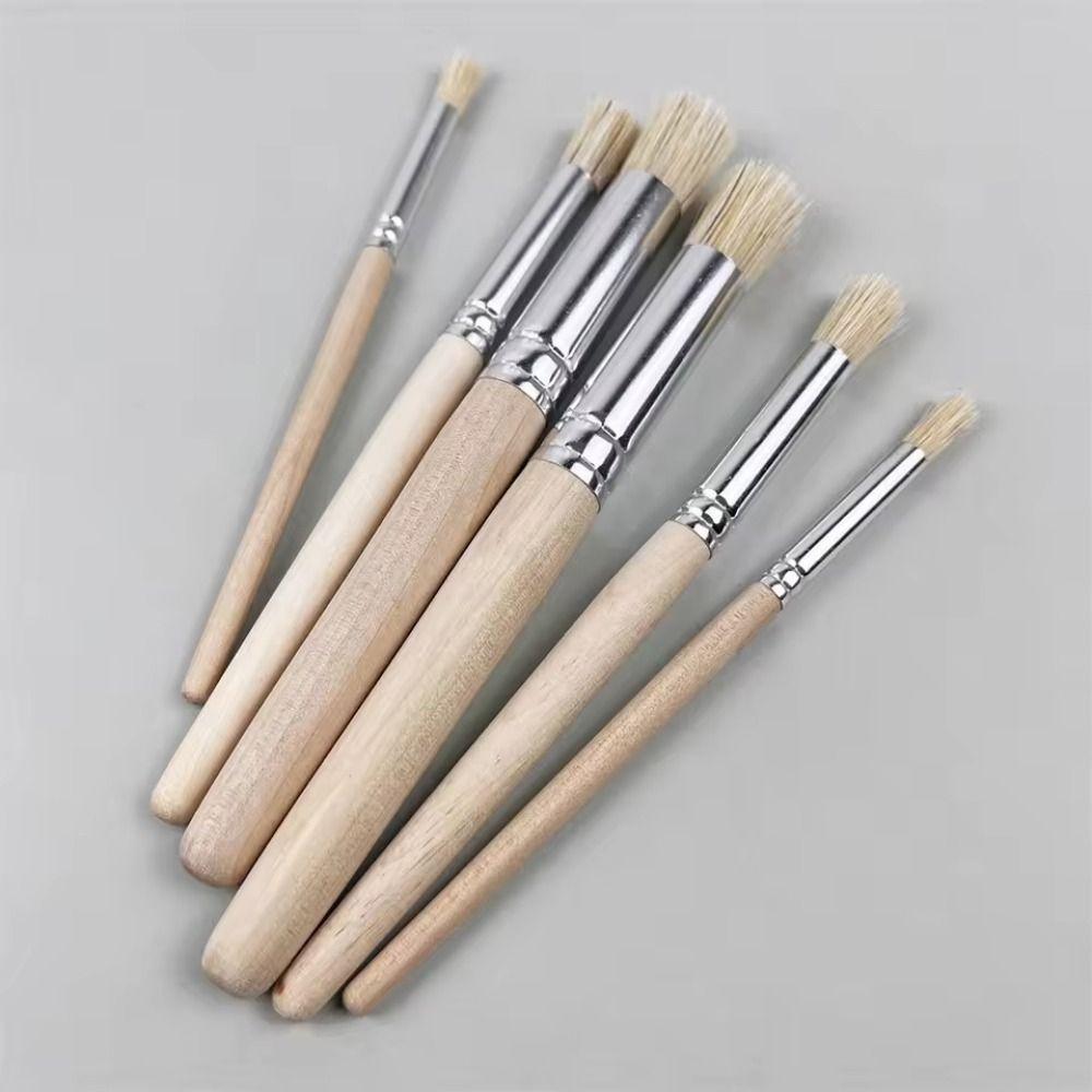 Bristle Hair Wooden Handle Stencil Paint Brushes Professional Painting Brush  Students Stationery