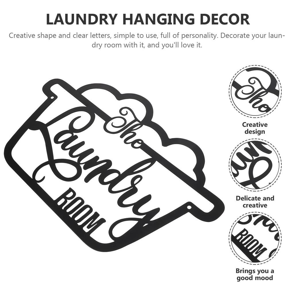 Wall Iron Decoration Sayings Metal Sign Vintage Letter Rustic Quote Cutout Laundry Door Home