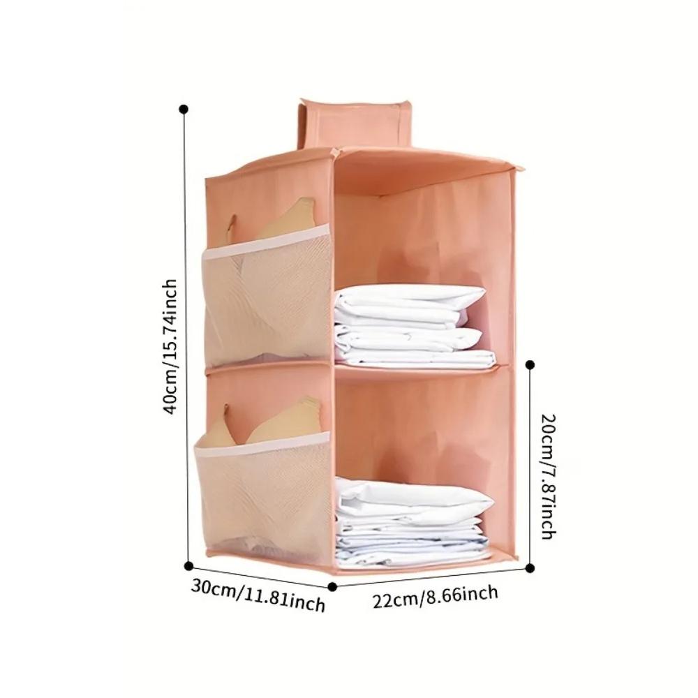 

Нетканый моющийся шкаф, многослойный складной подвесной бюстгальтер, сумка для хранения нижнего белья, носков, органайзер для хранения одежды, подвесная сумка 2 layer розовый