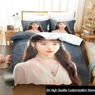 3D Print Singer Iu I Ji Eun Bedding Set Duvet Cover Bed Set Quilt Cover Pillowcase Comforter King Queen Size Boys Adult Bedding