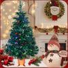 24 Inch Green Pre-lit Mini Fiber Optic Tabletop Artificial Christmas Tree with LED Lights Gold Base Xmas Table Top Tree