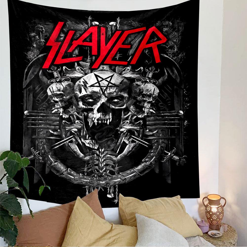 Slayer Tapestry Wall Hanging, Thrash Metal Band, Wall Decor for Bedroom Living Room Dorm