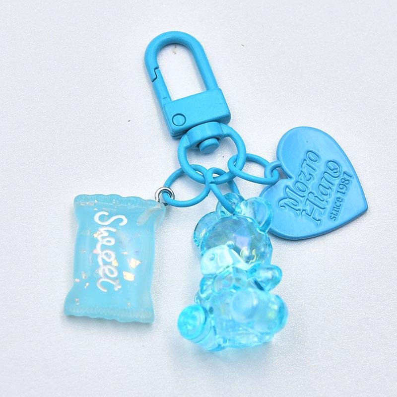 Bling Heart Animal Candy Keychain Key Ring For Friend Lovers Cute Creative Bag Car Earphone Box Key Accessories