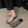 Beautiful Woven Hollow Cool Slippers Women's Summer Wear 2025 New Super Fire Fashion Fishing Net Shoes Bag Head Half Slippers