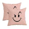 Smiling Face Pink Pillowcasezipper Design, Decorative Pillowcase, 45X45 Cm Pillowcase