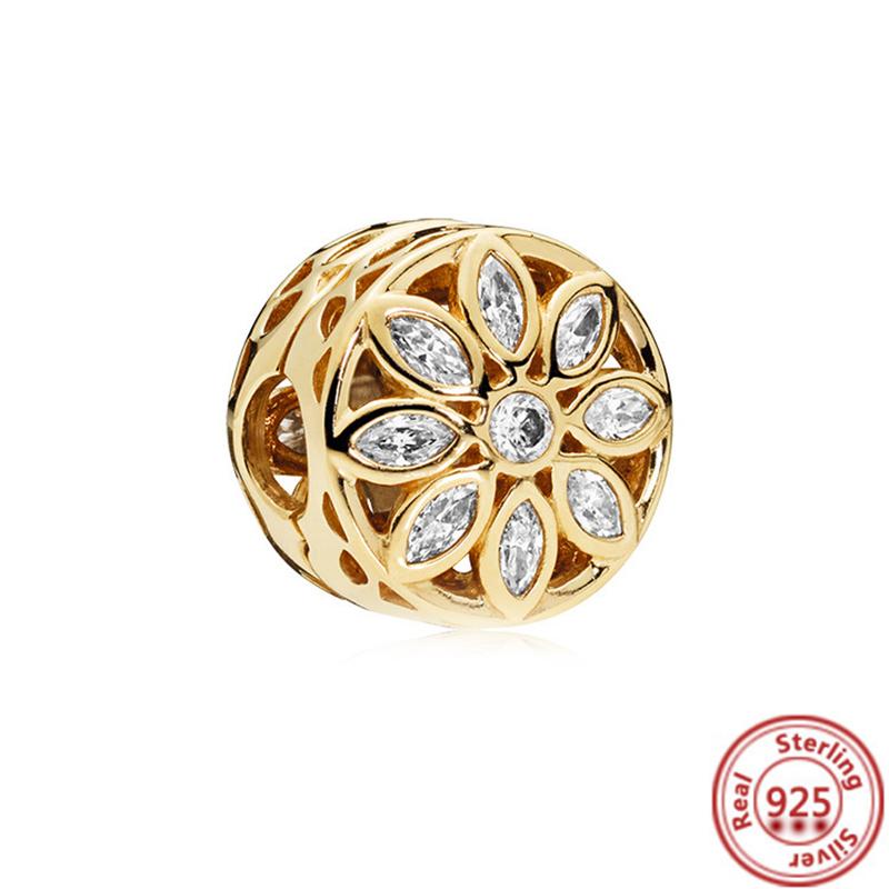 925 Sterling Copper Colorful Zircon Month Star Sign Zodiac Pendant Golden Beads Fit Original Pantaro Charms Bracelet DIY Zircon