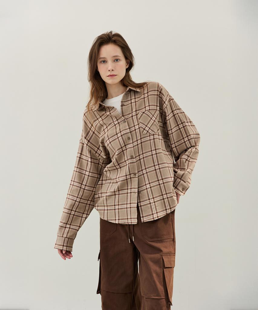 WAARFORWOMAN Ws-06 Loose Fit Check Shirt (2 Colors)