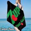 Custom Name 7-up sparkling water Beach Towel - Soft, Ultra-Absorbent Microfiber, Lightweight, Perfect for Beach, Parties, Travel, Camping