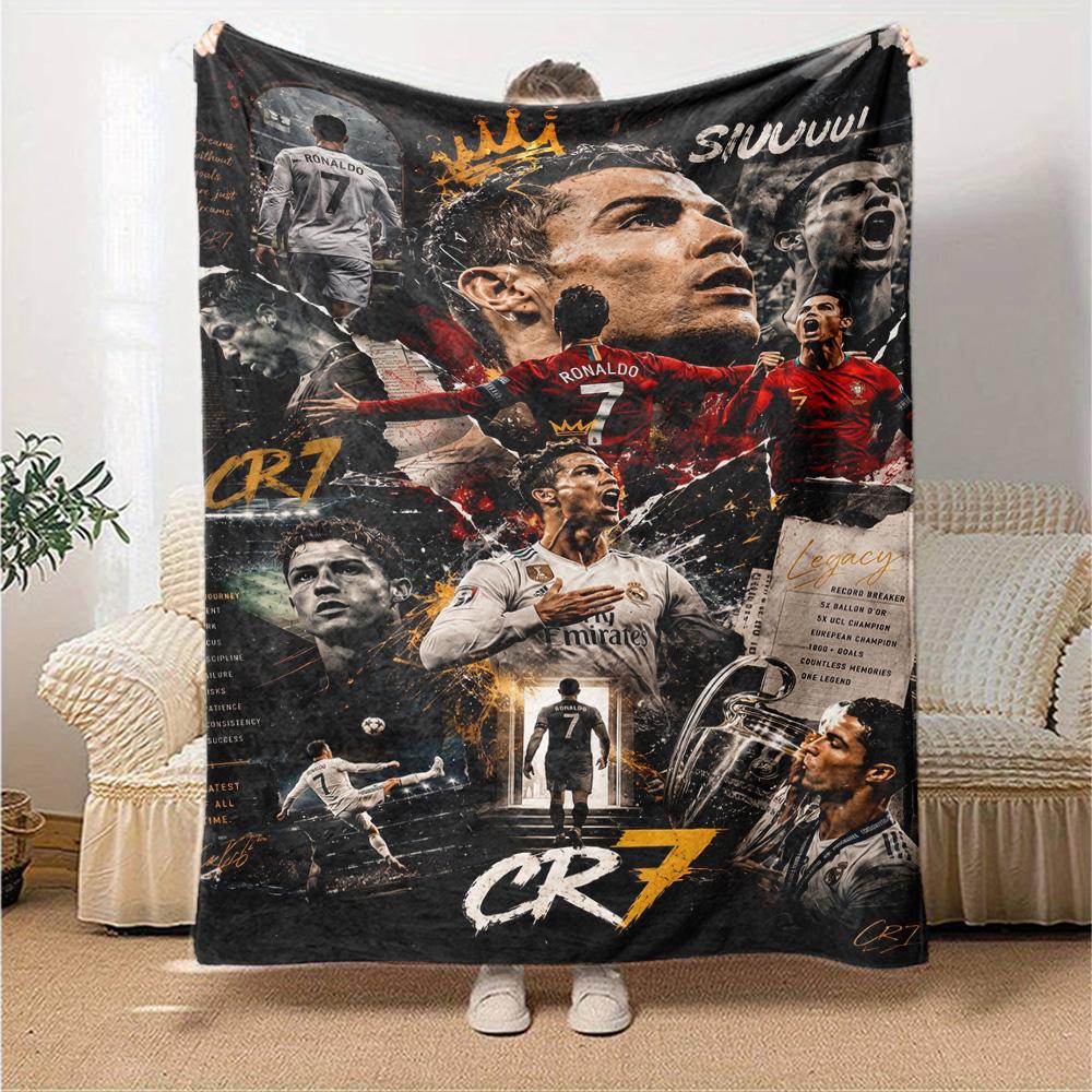 Ronaldo's Golden Legacy Blanket Warmthful Decor Great for Chair Sofa Office Four Seasons Universal Digital Print Best Holiday Gift for Friends Family