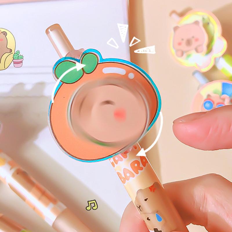 Kawaii Cartoon Capybara Gel Pen Quick-Drying Pressing Neutral Pens Writing Smooth Pens Office Supplies Student Stationery Gifts