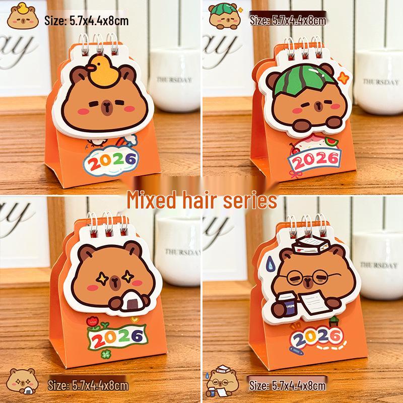2026 Capybara Mini Desk Calendar: Compact Planning, High-Value Check-In Cards Mixed Series