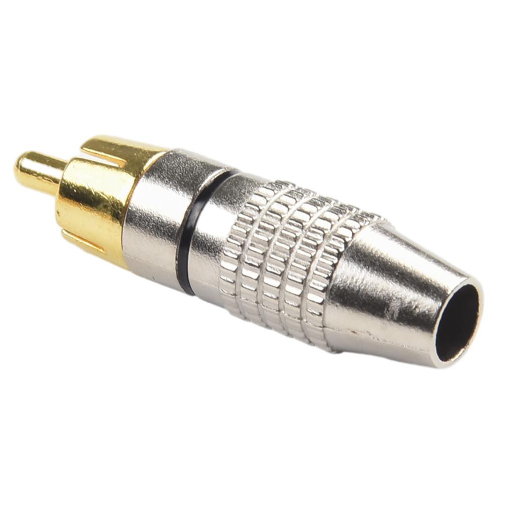 20Pcs Home Audio Video Male Plugs Gold Plated Soldering Adapter Connector