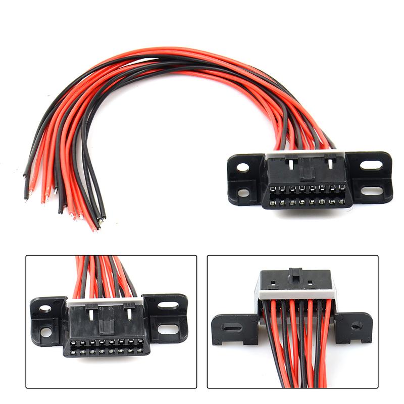 OBD2 Male to Dual Female Elbow Extension Cable with 16pins Available to Connected 1 IN 2 Converted OBD 2 Extender Adapter
