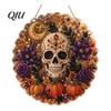 Outdoor Patio Hanging Ornament Halloween Ornament, 2D Flat Acrylic Pendant, Ghost Skull Front Door Decoration Witch for Indoor Window Wall Decor