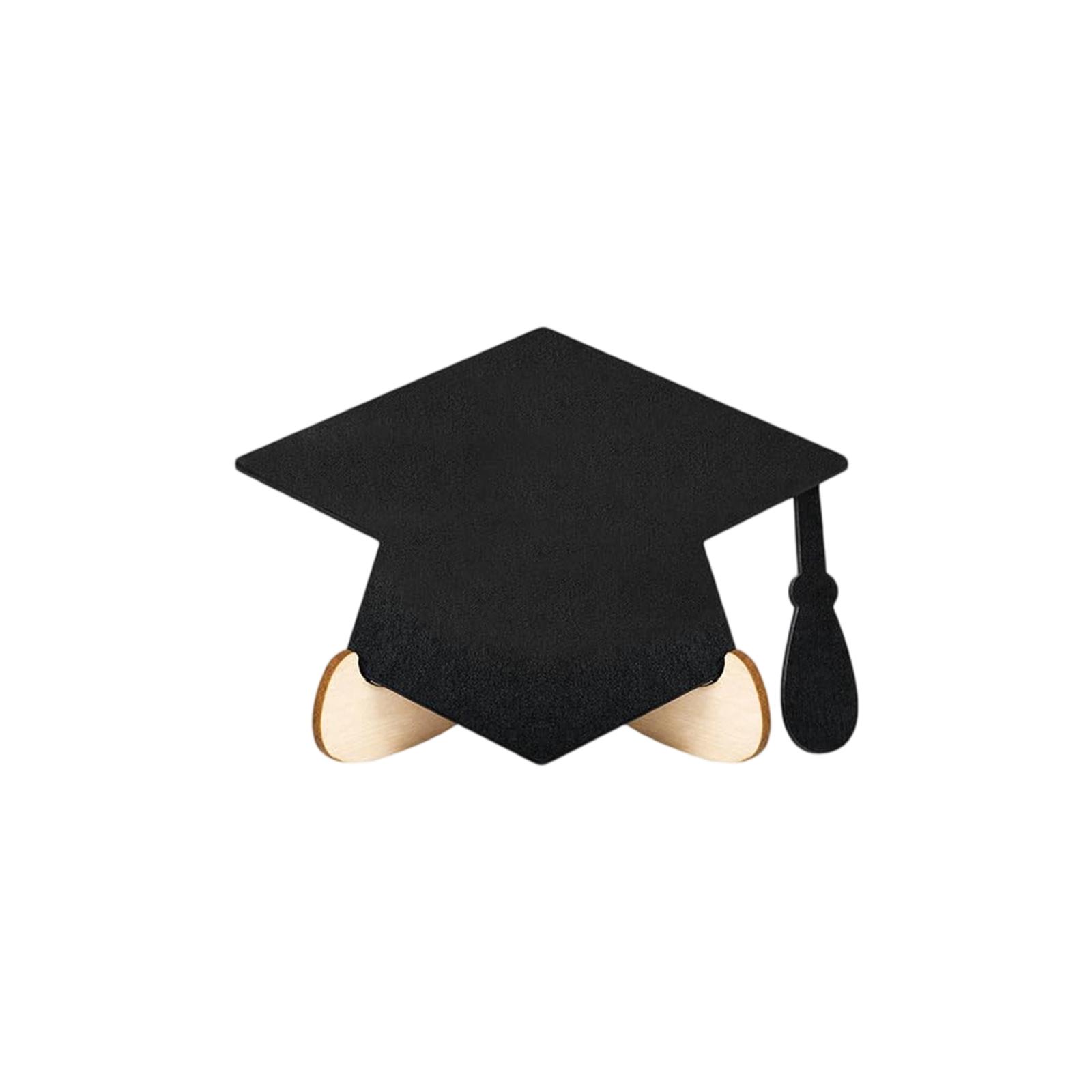 Graduation Cap Shaped Wooden Sign Board Photo Prop Guest Signature Plaque for Graduation Party Event Decoration Display
