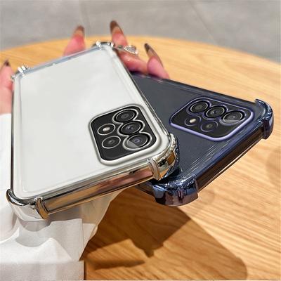 Luxuriöse stoßfeste Handyhülle für Samsung A13 A23 A33 A53 A73 A12 A22 A32 A52 A52S A51 A02S A03S Core Transparente Silikon-Bumper-Abdeckung