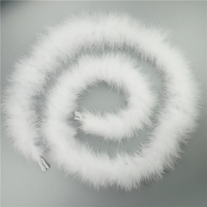 2 Meter Truthahnfedern Boa Dick 50 Gramm Feder für Basteln Handarbeit Fransenbesatz Boas Streifen Karneval Hochzeitsdekoration Dekor