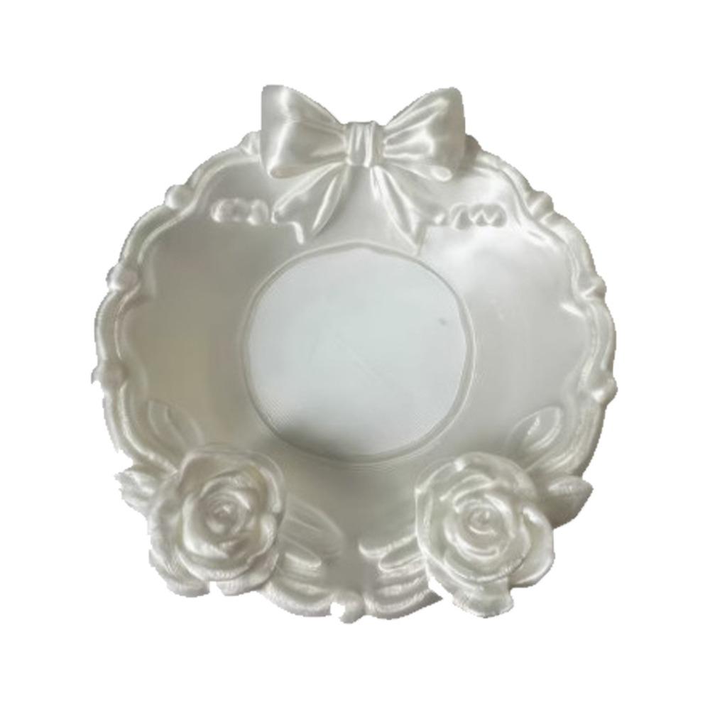 

Wavy Edge Bow-Shaped Jewelry Dish Plastic 3D Printed Tray Jewelry Storage Tray Desk Office Table белый