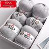 Silk Wool Acrylic Blend Medium Thickness Yarn, 4-Strand, for Hand Knitting Sweaters and Jackets