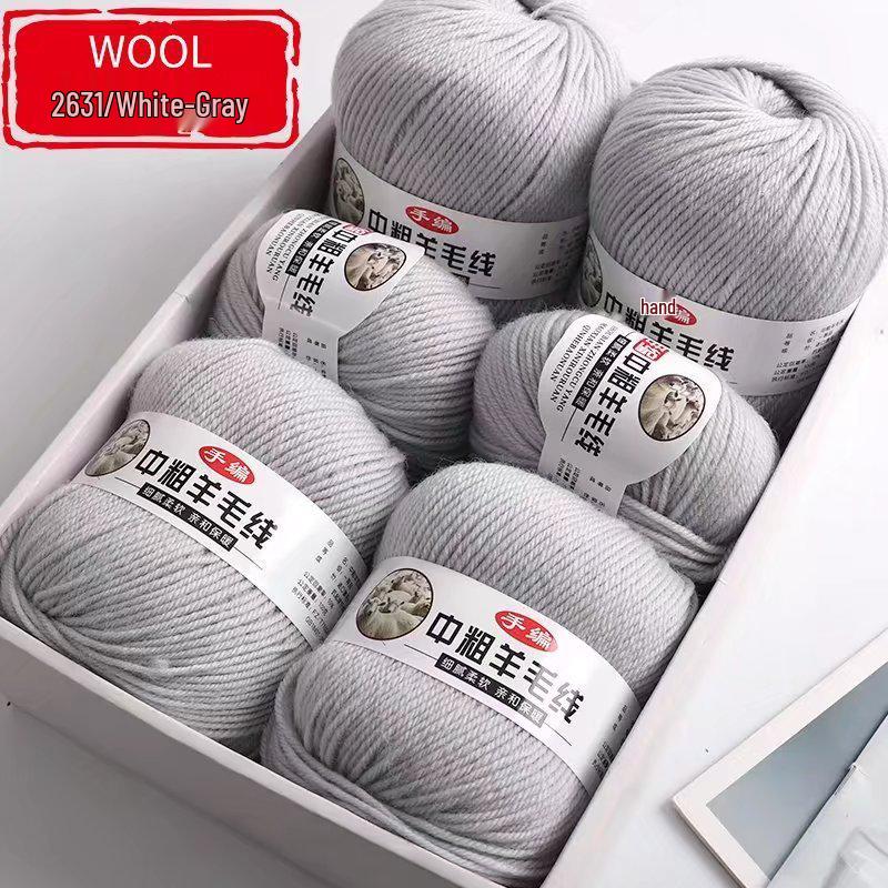Silk Wool Acrylic Blend Medium Thickness Yarn, 4-Strand, for Hand Knitting Sweaters and Jackets