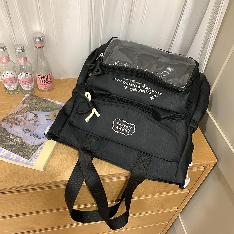 

Свежий и Прекрасный Контраст Большой Вместимости Многоотдельный Рюкзак для Отдыха Джокер для Учащихся Младших и Старших Классов Средней Школы. .