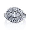 925 Silver Exquisite Diamond Horse Eye Zircon Ring Fashion And Simple Gift For Women's Parties Birthdays And Weddings