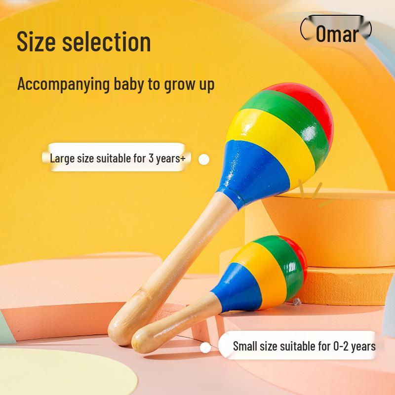 Infant & Toddler Wooden Maracas and Sand Eggs - Early Education Orff Percussion Instruments for Babies and Children