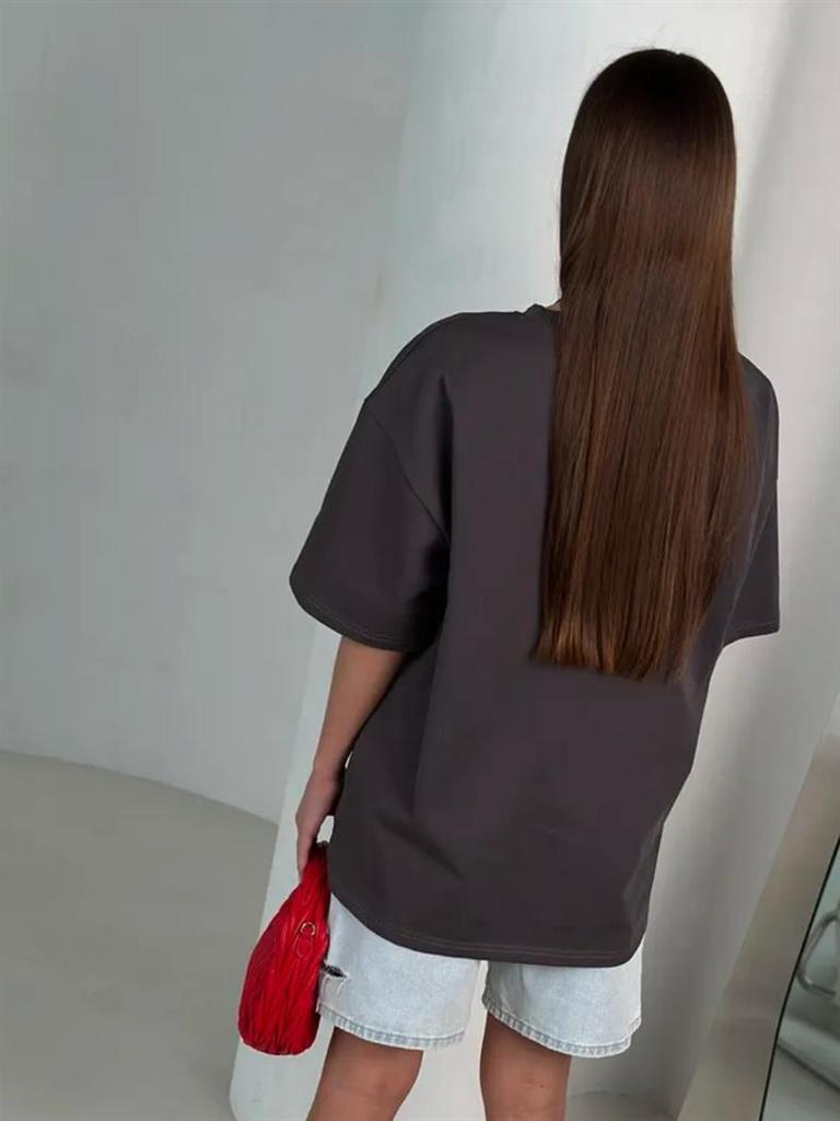 Versatile Retro Print Women's High Street Short Sleeve T-Shirt: European & American Trendy Niche Style